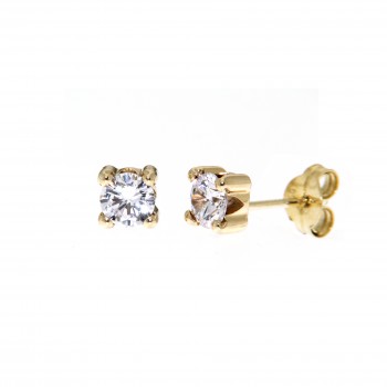 Gold earrings 10kt, 04-4BO
